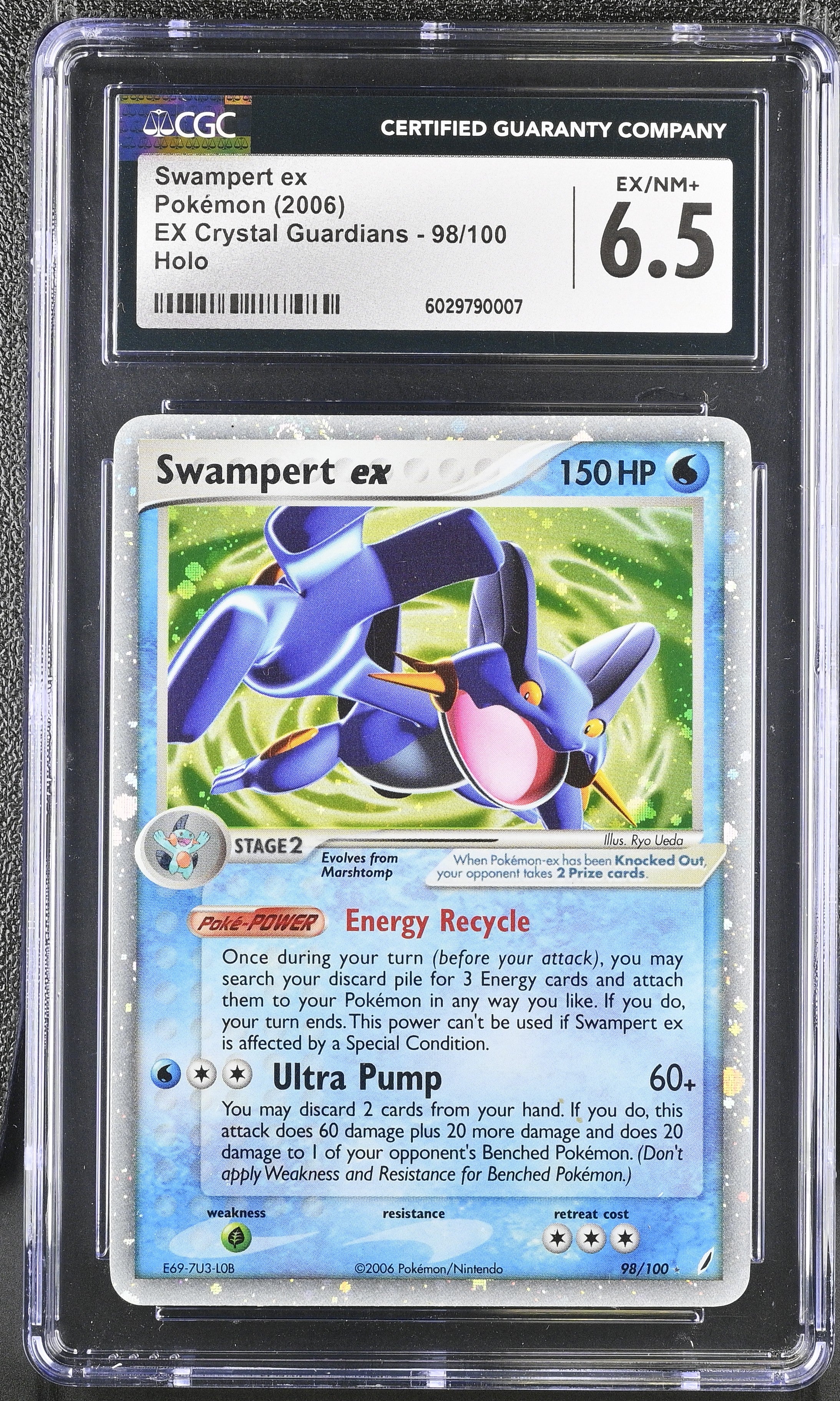 Swampert EX Crystal Guardians 98/100 GRADED CGC 6.5 | Deep Dive Games St. Marys