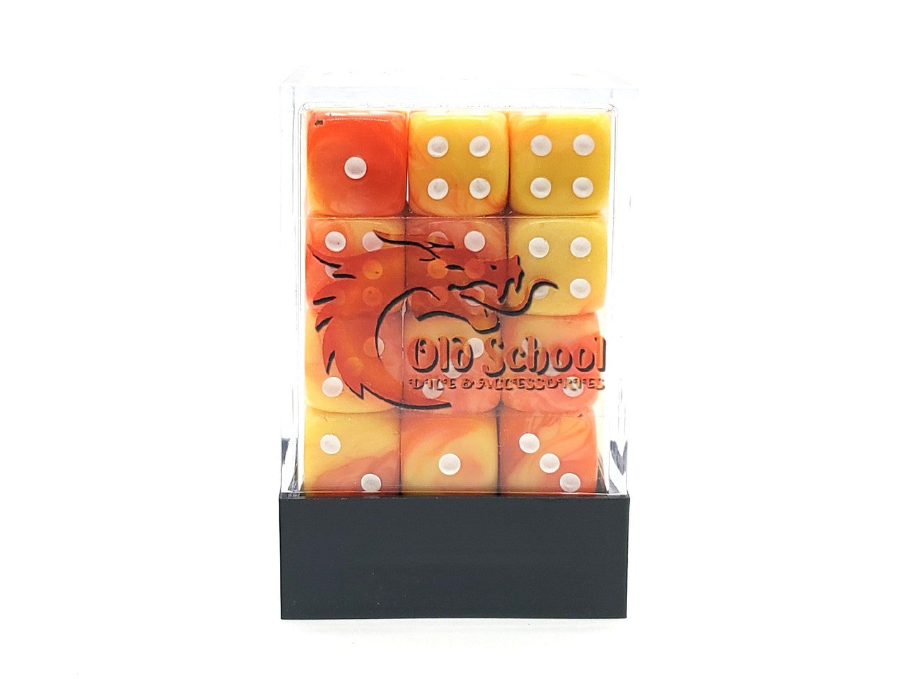 Old School 36ct 12mm D6 Dice Set: Vorpal - Yellow & Orange | Deep Dive Games St. Marys