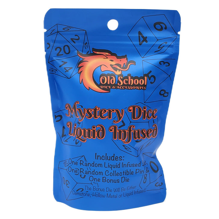 Mystery Dice - Liquid Infused: 7-Piece Liquid Infused Set & Collectible Pin w/ Bonus Premium Dice | Deep Dive Games St. Marys