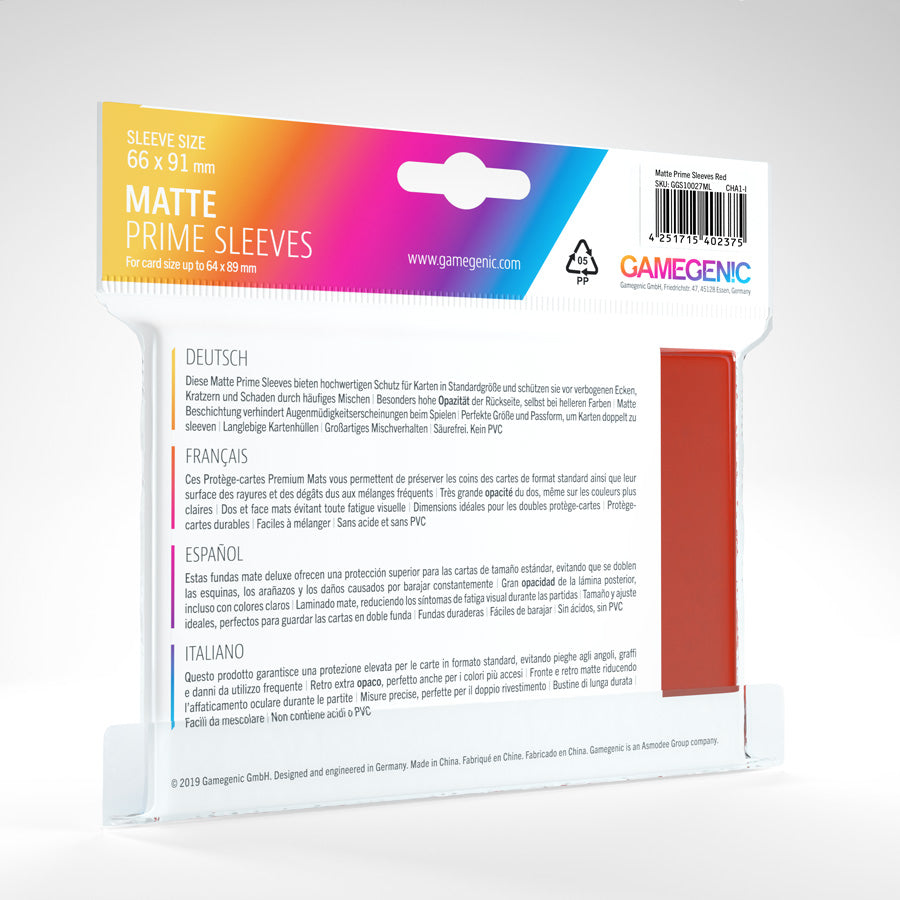 MATTE Prime Sleeves: Red | Deep Dive Games St. Marys