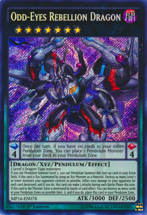 Odd-Eyes Rebellion Dragon [MP16-EN078] Secret Rare | Deep Dive Games St. Marys