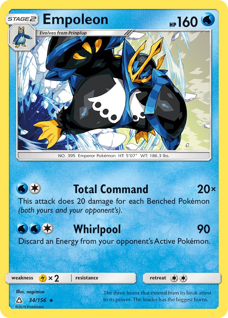 Empoleon (34/156) (Cracked Ice Holo) (Theme Deck Exclusive) [Sun & Moon: Ultra Prism] | Deep Dive Games St. Marys