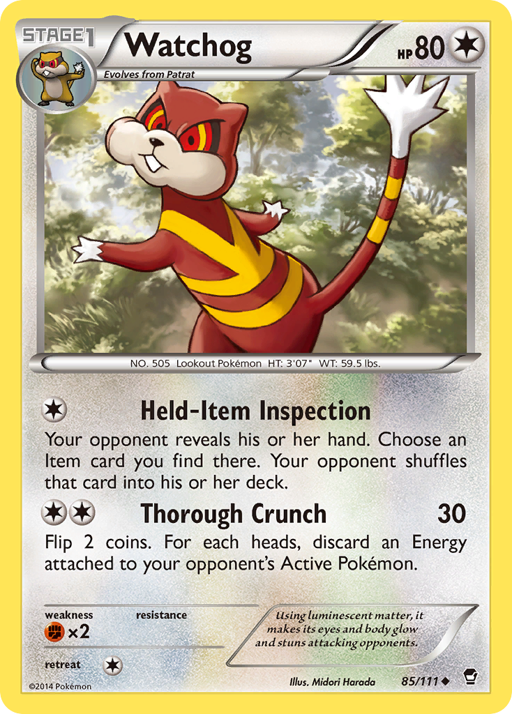 Watchog (85/111) [XY: Furious Fists] | Deep Dive Games St. Marys