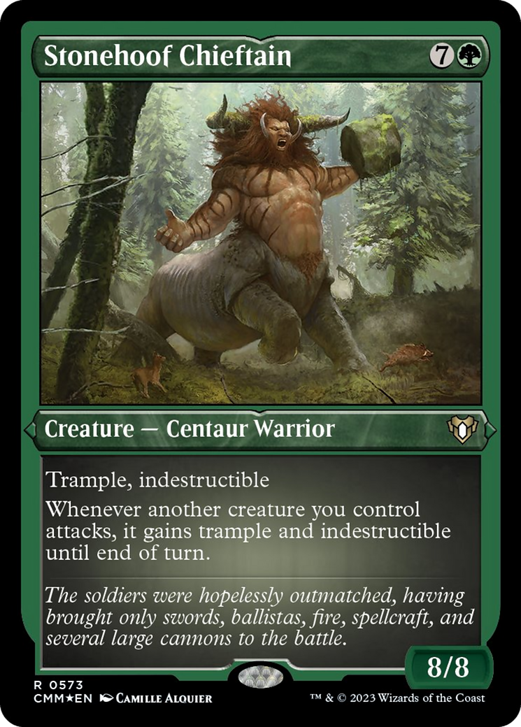 Stonehoof Chieftain (Foil Etched) [Commander Masters] | Deep Dive Games St. Marys