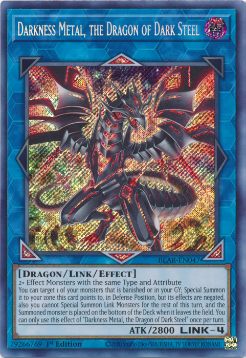 Darkness Metal, the Dragon of Dark Steel [BLAR-EN047] Secret Rare | Deep Dive Games St. Marys