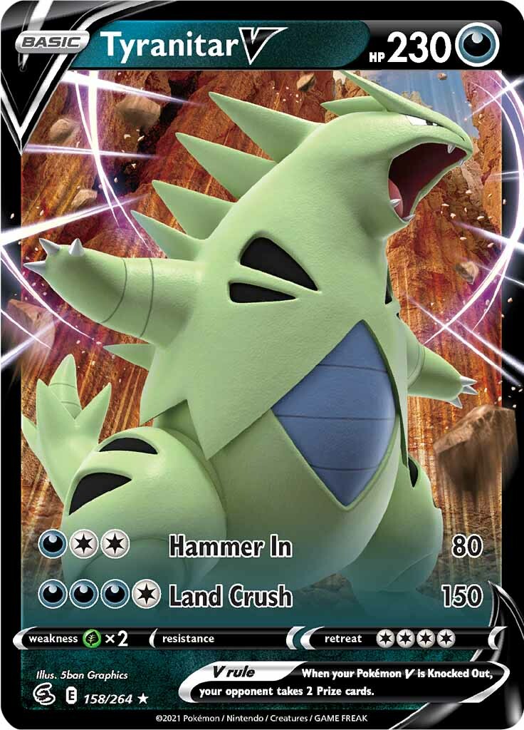 Tyranitar V (158/264) [Sword & Shield: Fusion Strike] | Deep Dive Games St. Marys