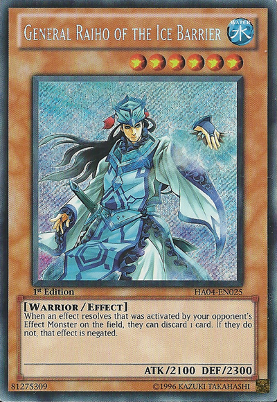 General Raiho of the Ice Barrier [HA04-EN025] Secret Rare | Deep Dive Games St. Marys