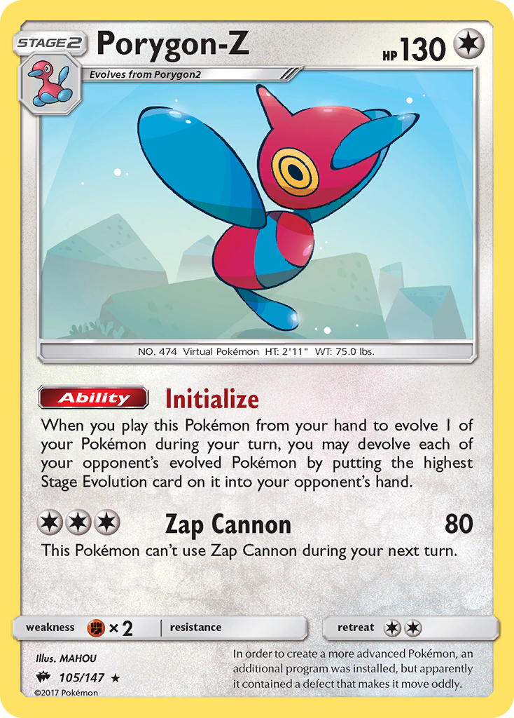 Porygon-Z (105/147) [Sun & Moon: Burning Shadows] | Deep Dive Games St. Marys