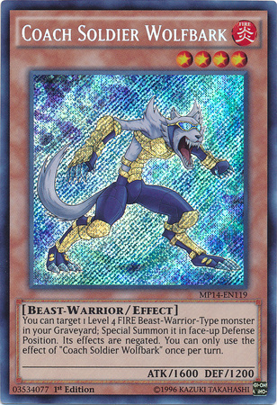 Coach Soldier Wolfbark [MP14-EN119] Secret Rare | Deep Dive Games St. Marys