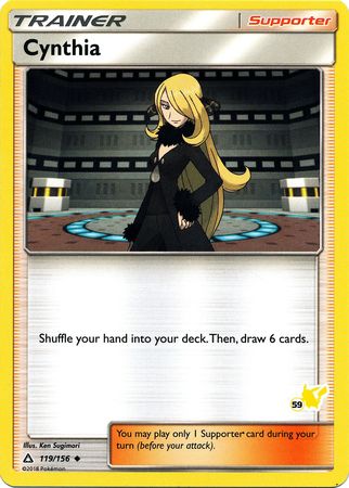 Cynthia (119/156) (Pikachu Stamp #59) [Battle Academy 2020] | Deep Dive Games St. Marys