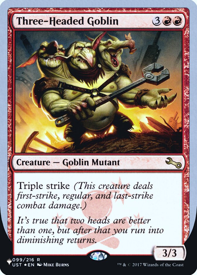 Three-Headed Goblin (Unfinity Foil Edition) [The List] | Deep Dive Games St. Marys