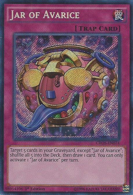 Jar of Avarice [CROS-EN074] Secret Rare | Deep Dive Games St. Marys