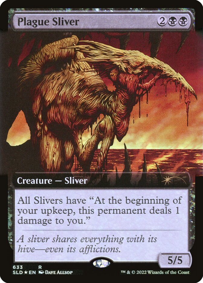 Plague Sliver (Extended Art) (Step-and-Compleat Foil) [Secret Lair Drop Promos] | Deep Dive Games St. Marys