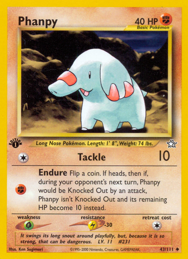 Phanpy (43/111) [Neo Genesis 1st Edition] | Deep Dive Games St. Marys