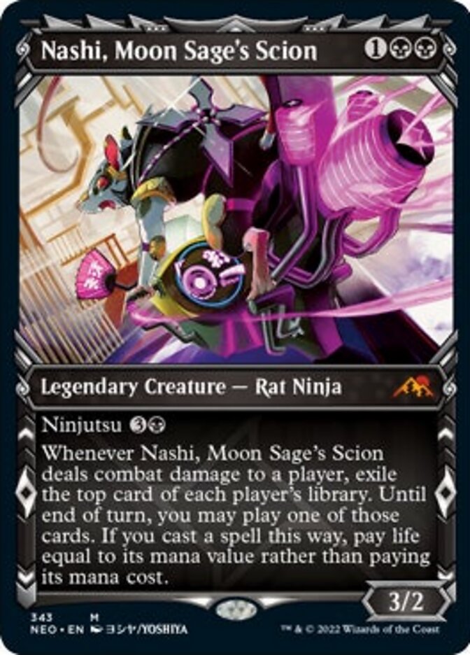 Nashi, Moon Sage's Scion (Showcase Ninja) [Kamigawa: Neon Dynasty] | Deep Dive Games St. Marys