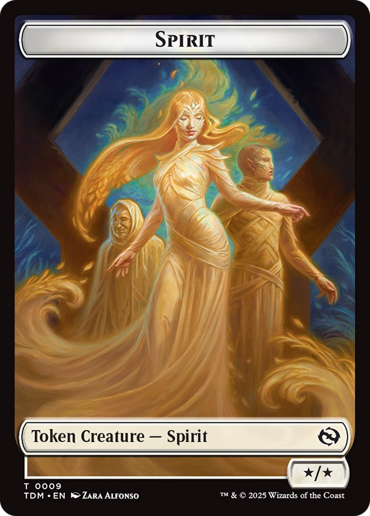 Spirit (0008) // Spirit (0009) Double-Sided Token [Tarkir: Dragonstorm Tokens] | Deep Dive Games St. Marys
