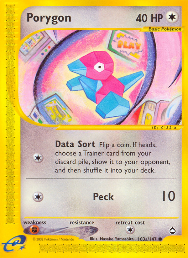 Porygon (103a/147) [Aquapolis] | Deep Dive Games St. Marys