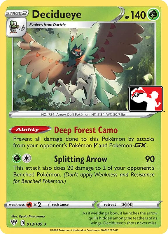 Decidueye (013/189) [Prize Pack Series One] | Deep Dive Games St. Marys