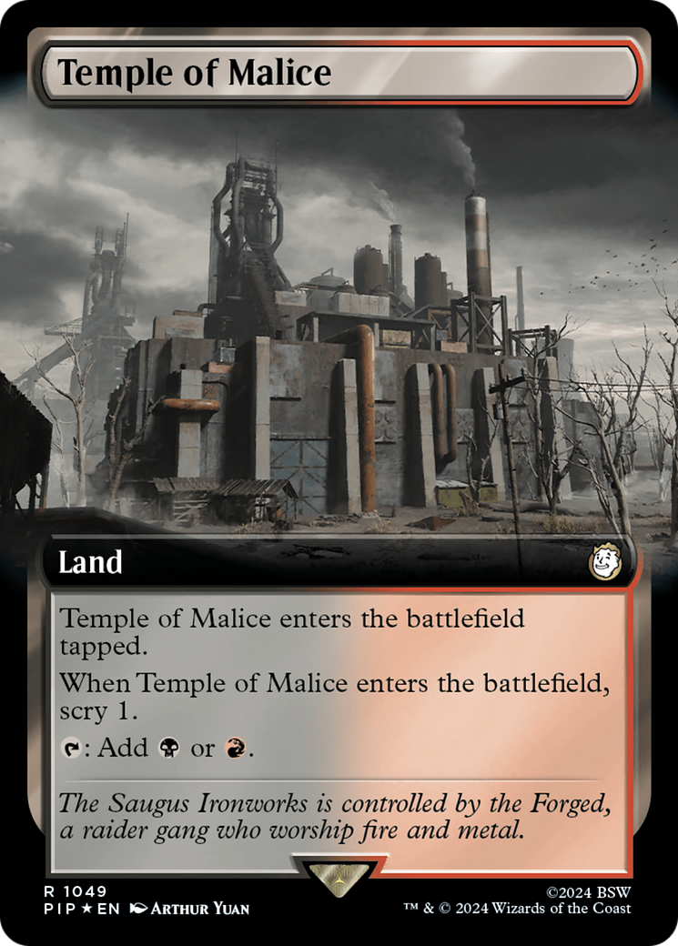 Temple of Malice (Extended Art) (Surge Foil) [Fallout] | Deep Dive Games St. Marys