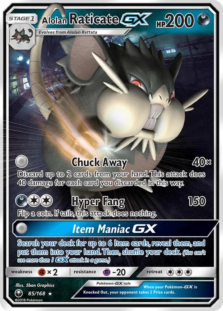 Alolan Raticate GX (85/168) [Sun & Moon: Celestial Storm] | Deep Dive Games St. Marys