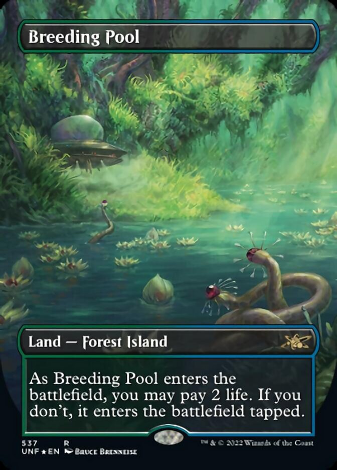 Breeding Pool (Borderless) (Galaxy Foil) [Unfinity] | Deep Dive Games St. Marys