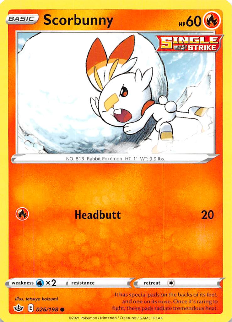 Scorbunny (026/198) [Sword & Shield: Chilling Reign] | Deep Dive Games St. Marys