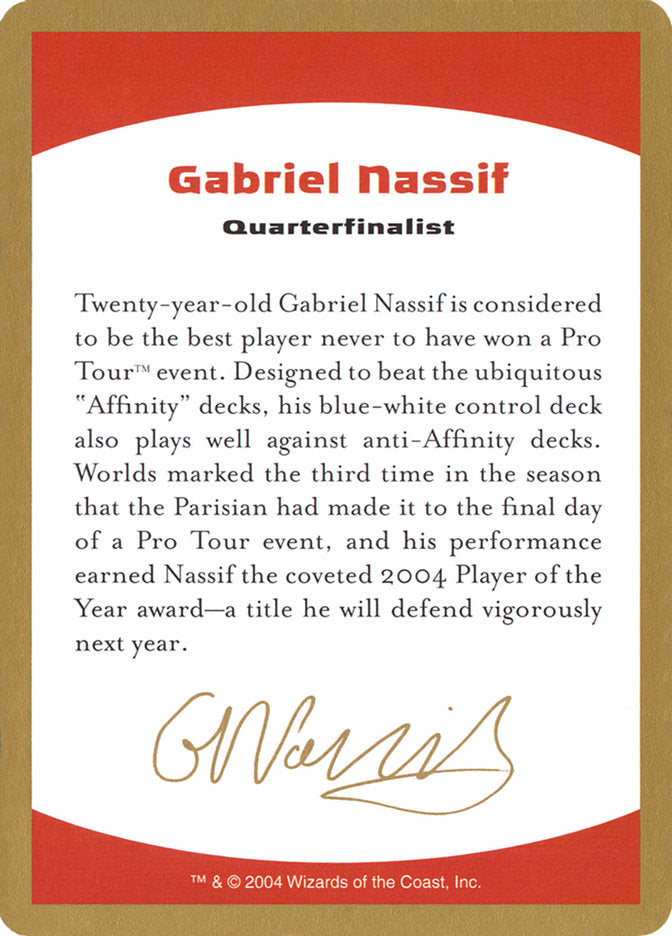Gabriel Nassif Bio [World Championship Decks 2004] | Deep Dive Games St. Marys
