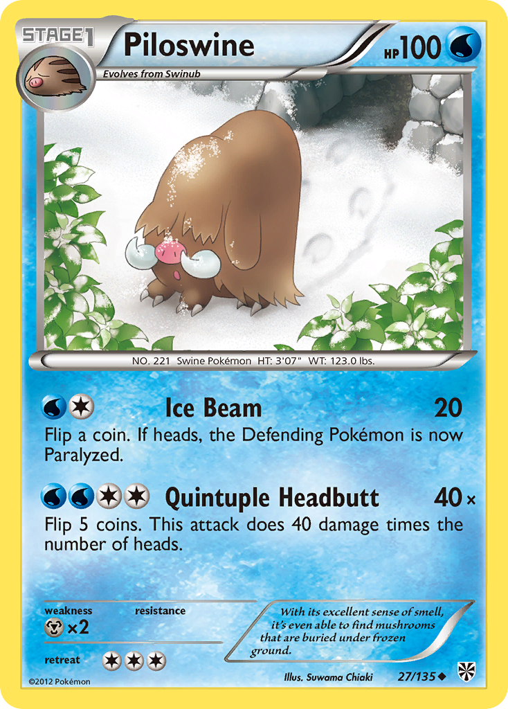 Piloswine (27/135) [Black & White: Plasma Storm] | Deep Dive Games St. Marys