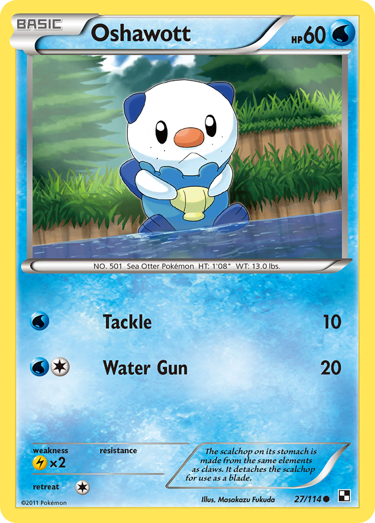 Oshawott (27/114) [Black & White: Base Set] | Deep Dive Games St. Marys