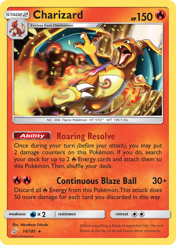 Charizard (14/181) (Theme Deck Exclusive) [Sun & Moon: Team Up] | Deep Dive Games St. Marys