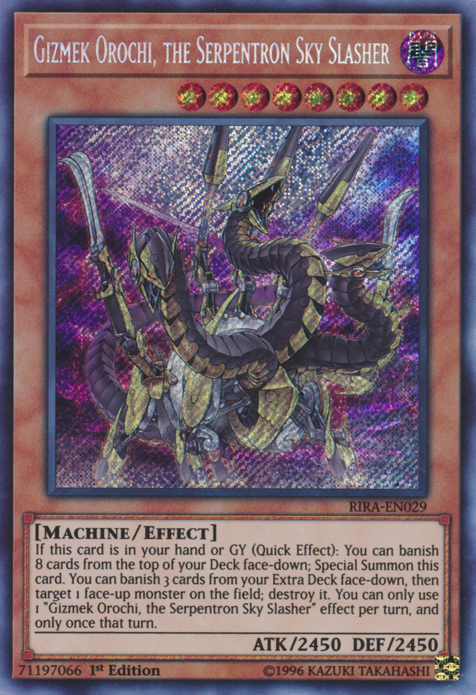 Gizmek Orochi, the Serpentron Sky Slasher [RIRA-EN029] Secret Rare | Deep Dive Games St. Marys