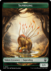 Tarmogoyf // Saproling Double-Sided Token [Modern Horizons 3 Commander Tokens] | Deep Dive Games St. Marys