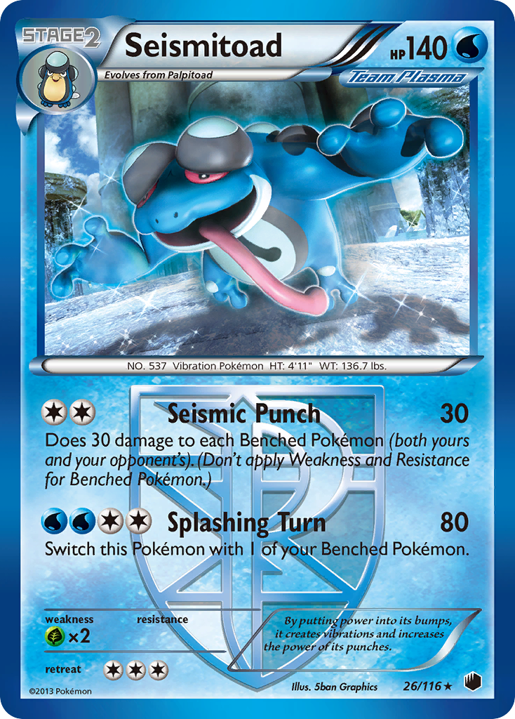 Seismitoad (26/116) [Black & White: Plasma Freeze] | Deep Dive Games St. Marys