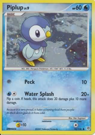 Piplup (93/130) (Cosmos Holo) [Diamond & Pearl: Base Set] | Deep Dive Games St. Marys