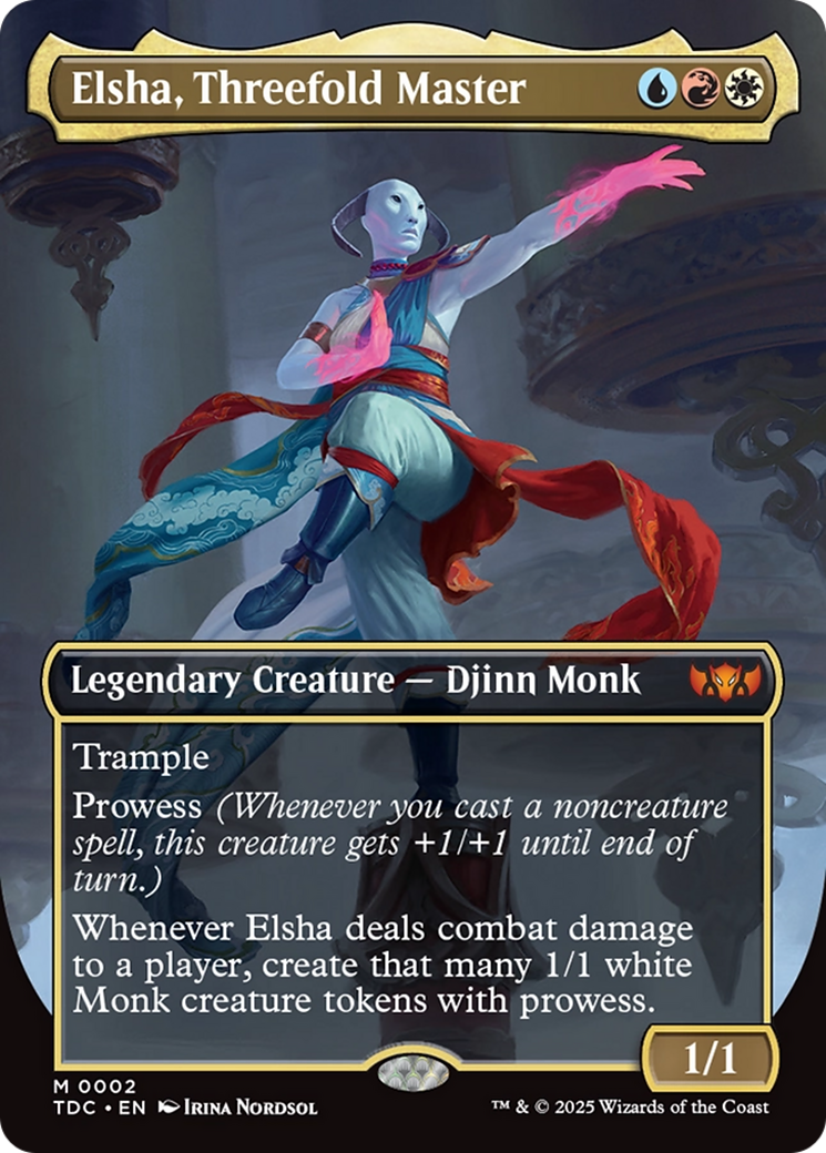 Elsha, Threefold Master (Borderless) [Tarkir: Dragonstorm Commander] | Deep Dive Games St. Marys