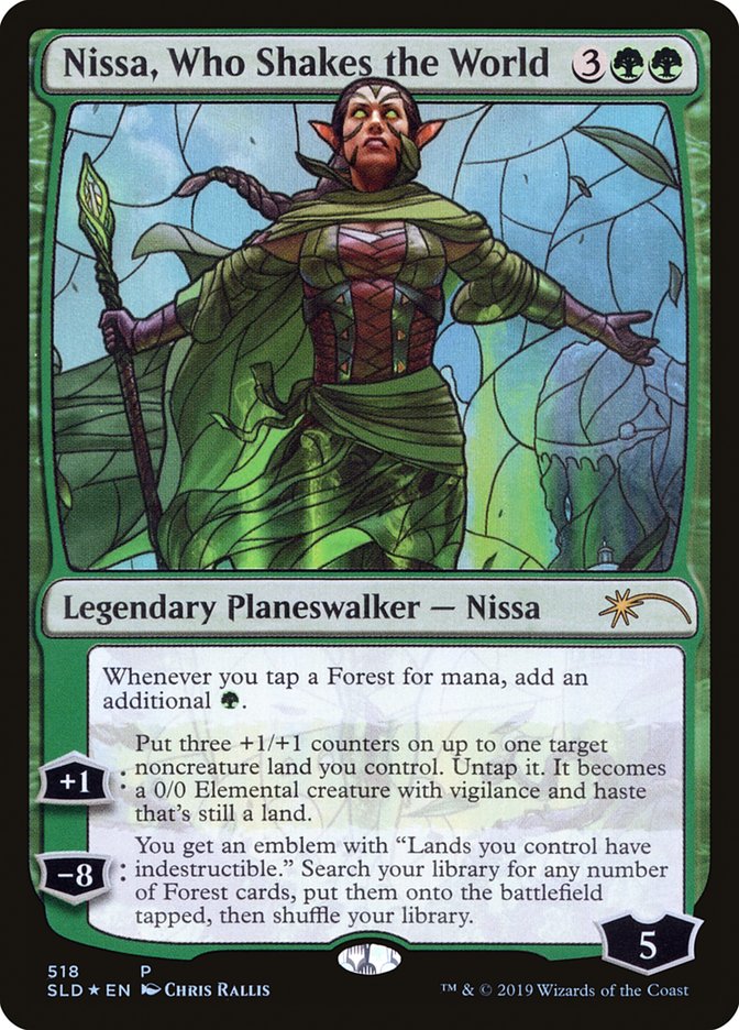 Nissa, Who Shakes the World (Stained Glass) [Secret Lair Drop Promos] | Deep Dive Games St. Marys