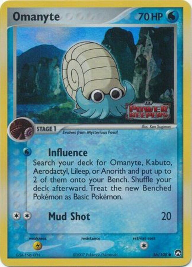 Omanyte (56/108) (Stamped) [EX: Power Keepers] | Deep Dive Games St. Marys