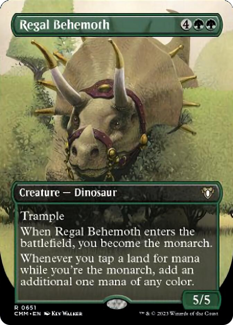 Regal Behemoth (Borderless Alternate Art) [Commander Masters] | Deep Dive Games St. Marys