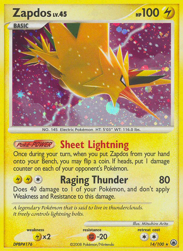 Zapdos (14/100) [Diamond & Pearl: Majestic Dawn] | Deep Dive Games St. Marys