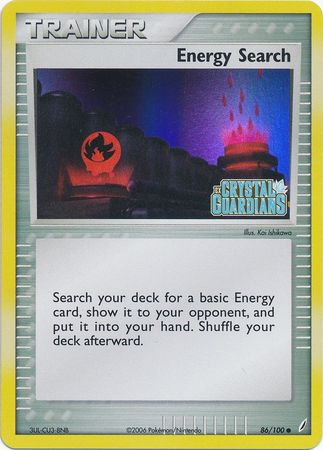 Energy Search (86/100) (Stamped) [EX: Crystal Guardians] | Deep Dive Games St. Marys