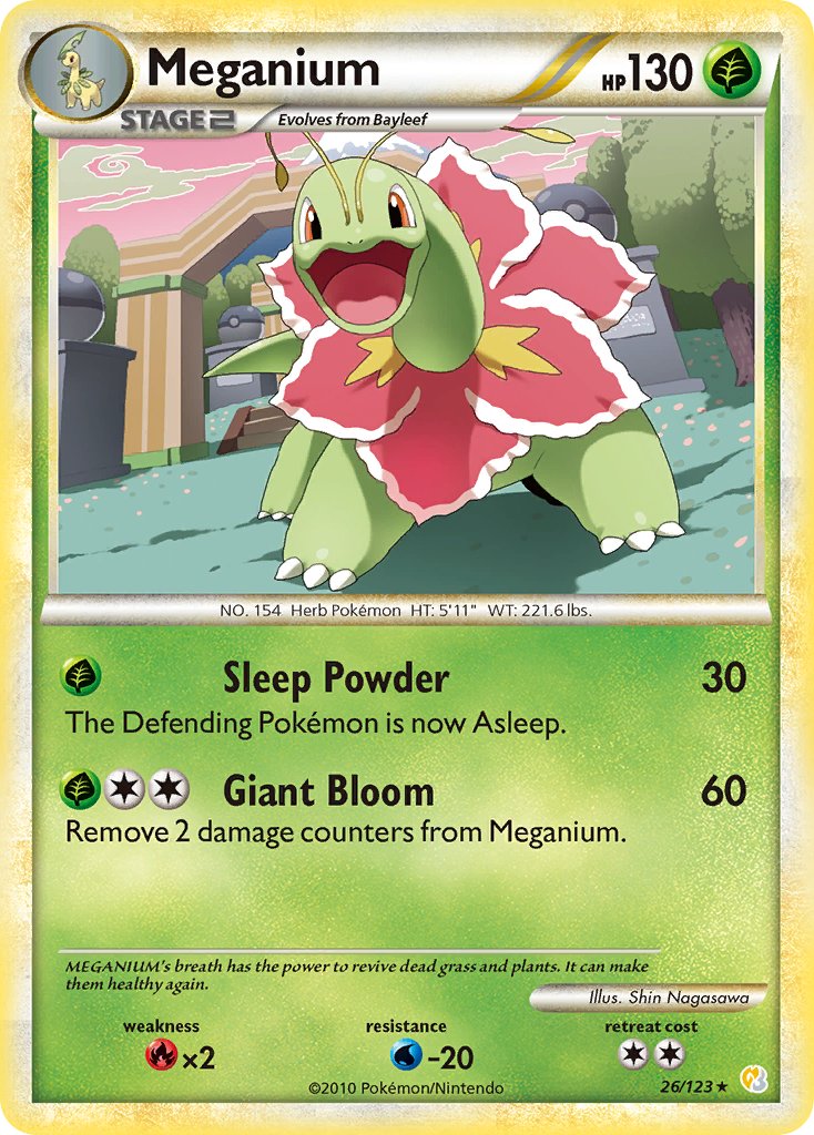 Meganium (26/123) (Theme Deck Exclusive) [HeartGold & SoulSilver: Base Set] | Deep Dive Games St. Marys