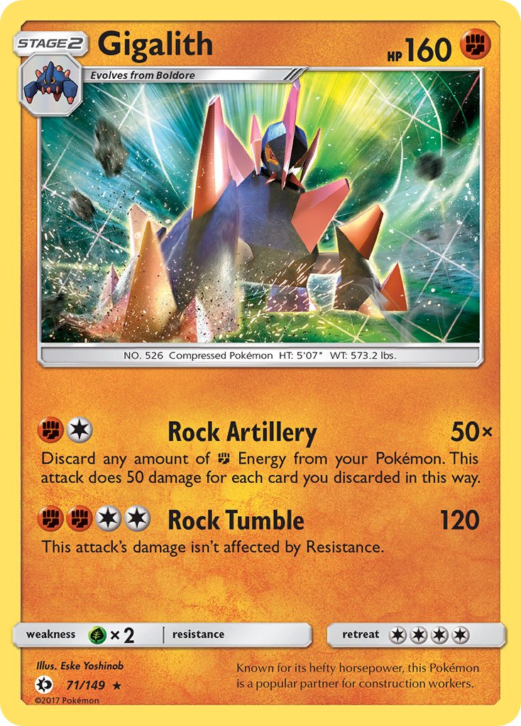 Gigalith (71/149) (Cosmos Holo) (Blister Exclusive) [Sun & Moon: Base Set] | Deep Dive Games St. Marys