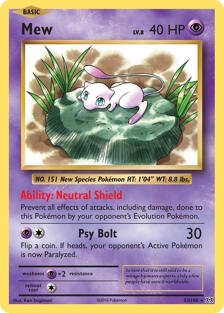 Mew (53/108) (Theme Deck Exclusive) [XY: Evolutions] | Deep Dive Games St. Marys