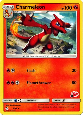 Charmeleon (8/68) (Charizard Stamp #30) [Battle Academy 2020] | Deep Dive Games St. Marys