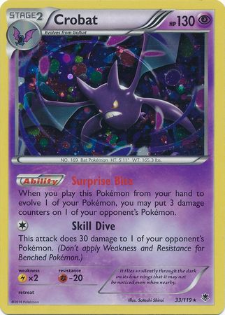 Crobat (33/119) (Cosmos Holo) [XY: Phantom Forces] | Deep Dive Games St. Marys