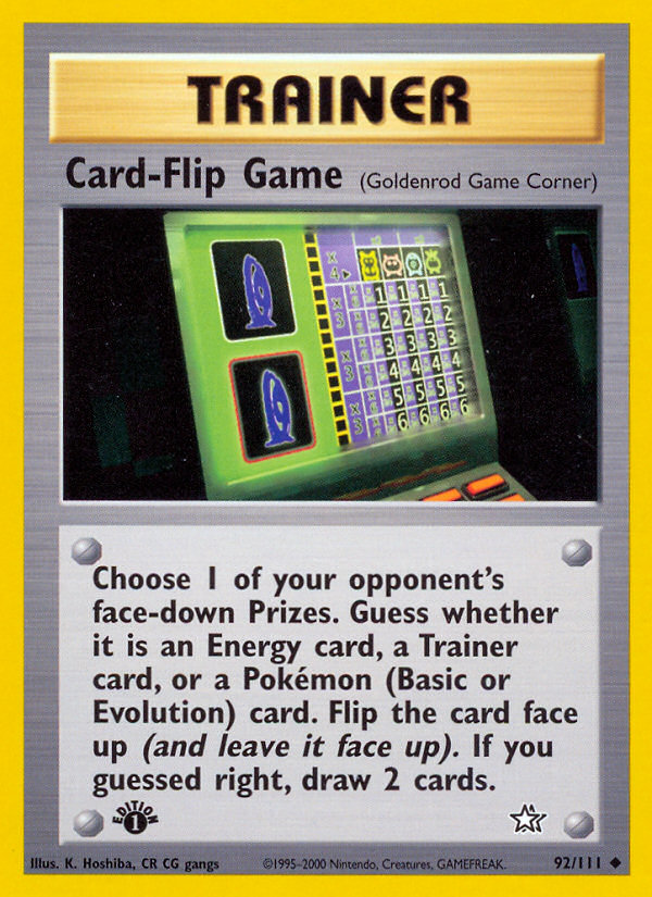 Card-Flip Game (92/111) [Neo Genesis 1st Edition] | Deep Dive Games St. Marys