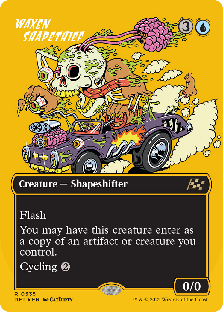 Waxen Shapethief (Borderless) (First-Place Foil) [Aetherdrift] | Deep Dive Games St. Marys