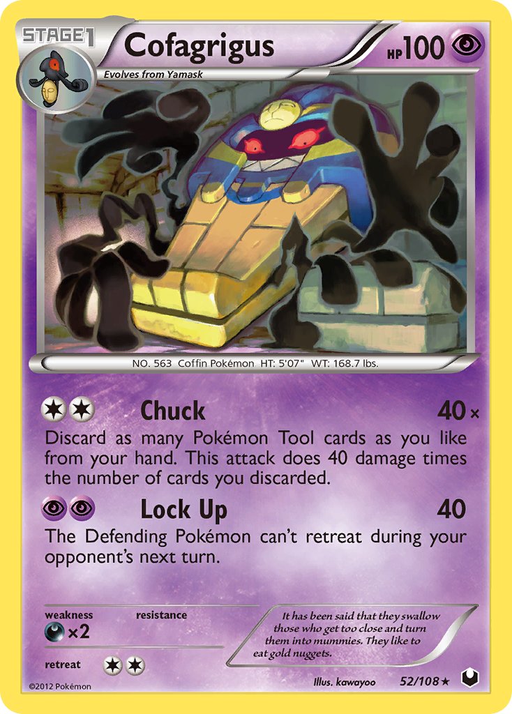 Cofagrigus (52/108) (Cracked Ice Holo) (Theme Deck Exclusive) [Black & White: Dark Explorers] | Deep Dive Games St. Marys