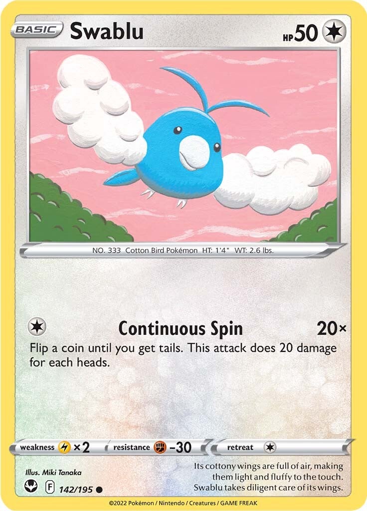 Swablu (142/195) [Sword & Shield: Silver Tempest] | Deep Dive Games St. Marys