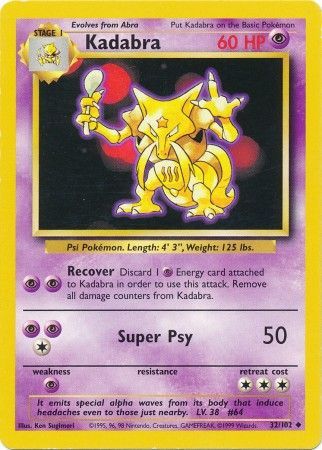 Kadabra (32/102) [Base Set Unlimited] | Deep Dive Games St. Marys